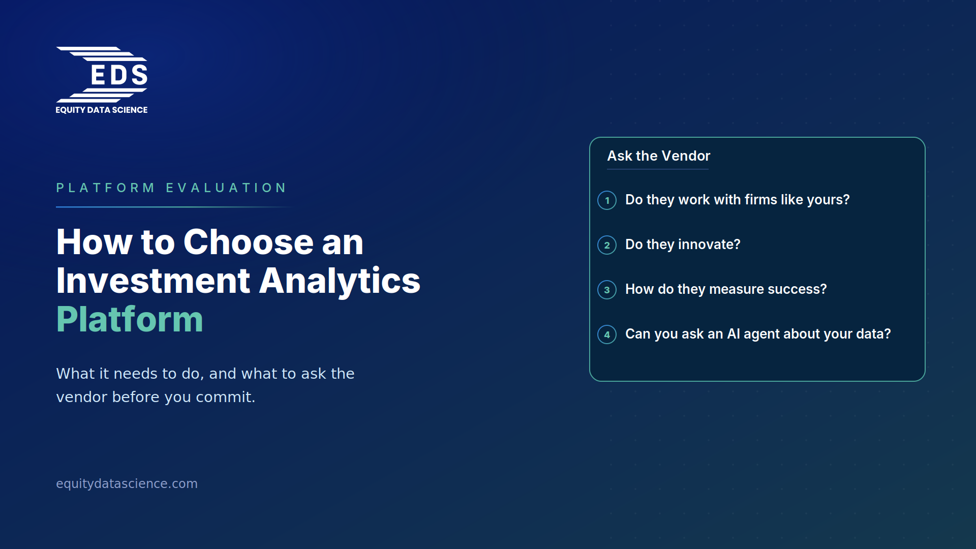 How to Choose an Investment Analytics Platform